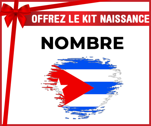 Kit para el nacimiento : Efecto pincel de bandera Cuba con nombre