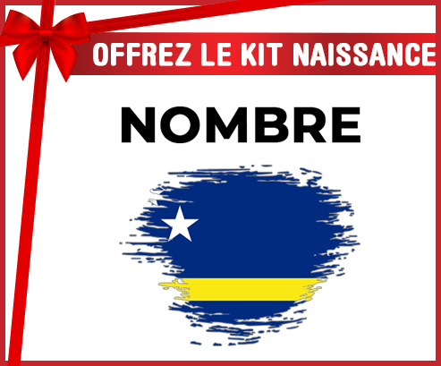 Kit para el nacimiento : Bandera del efecto pincel Curazao con nombre