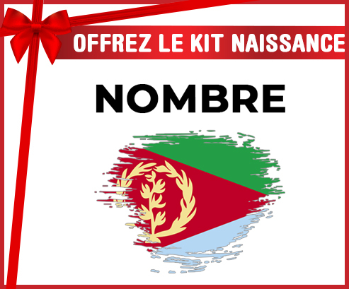 Kit para el nacimiento : Bandera de efecto pincel eritrea con nombre