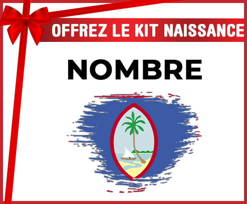 Kit para el nacimiento : Bandera del efecto pincel de Guam con nombre