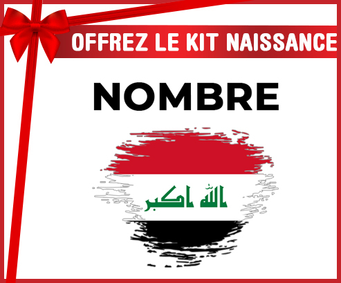 Kit para el nacimiento : Bandera del efecto pincel de Irak con nombre