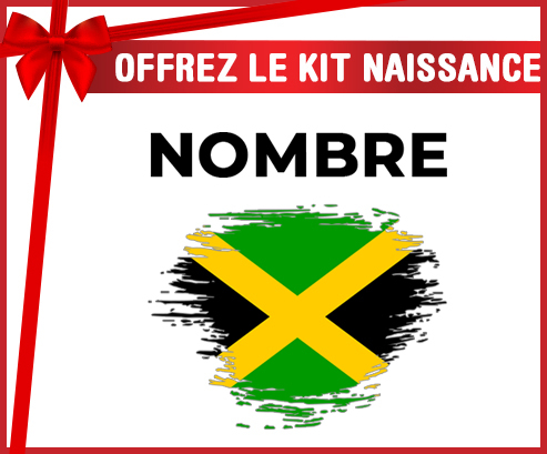 Kit para el nacimiento : Bandera del efecto pincel jamaicano con nombre