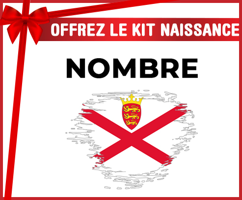 Kit para el nacimiento : Bandera de efecto de pincel de isla a jersey con nombre