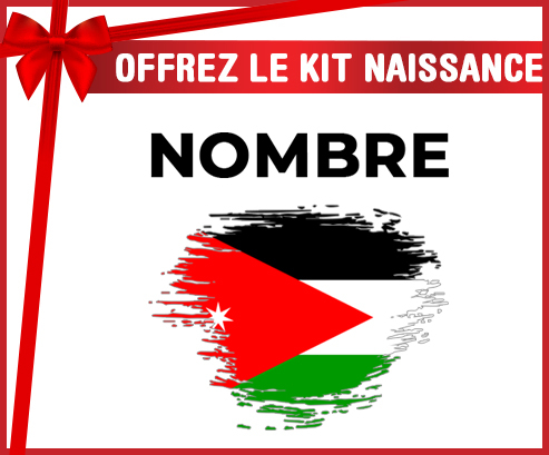 Kit para el nacimiento : Bandera de efecto pincel jordano con nombre