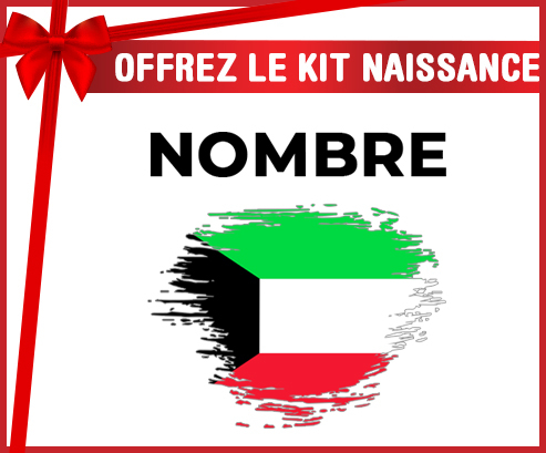 Kit para el nacimiento : Bandera del efecto pincel de Kuwait con nombre