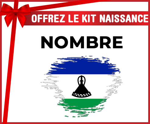 Kit para el nacimiento : Bandera del efecto pincel Lesotho con nombre