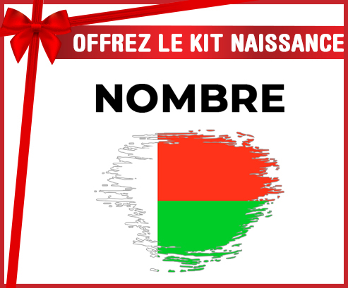 Kit para el nacimiento : Bandera del efecto pincel madagascar con nombre