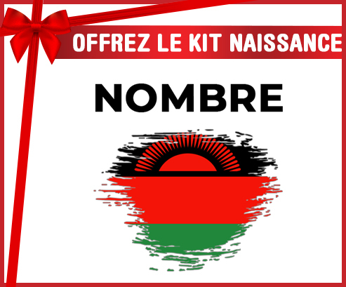 Kit para el nacimiento : Bandera del efecto pincel de Malawi con nombre