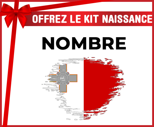 Kit para el nacimiento : Bandera del efecto pincel de Malta con nombre