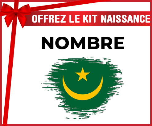 Kit para el nacimiento : Bandera del efecto pincel de Mauritania con nombre