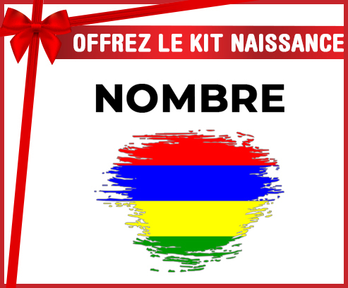 Kit para el nacimiento : Efecto pincel de bandera Mauricio con nombre