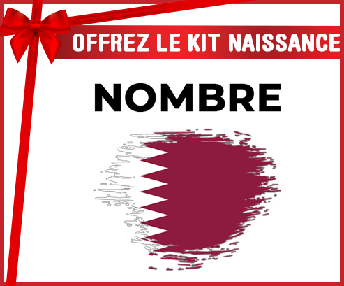 Kit para el nacimiento : Bandera del efecto pincel de Qatar con nombre