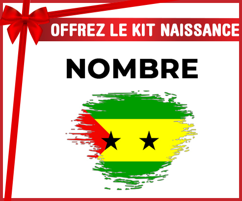 Kit para el nacimiento : Efecto pincel de bandera Santo Tomé y Principio con nombre