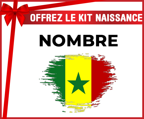 Kit para el nacimiento : Bandera del efecto pincel senegalés con nombre