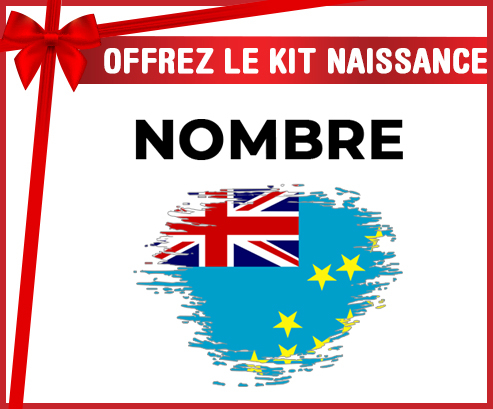 Kit para el nacimiento : Bandera del efecto pincel Tuvalu con nombre