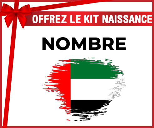 Kit para el nacimiento : Bandera del efecto pincel de los Emiratos Árabes Unidos con nombre