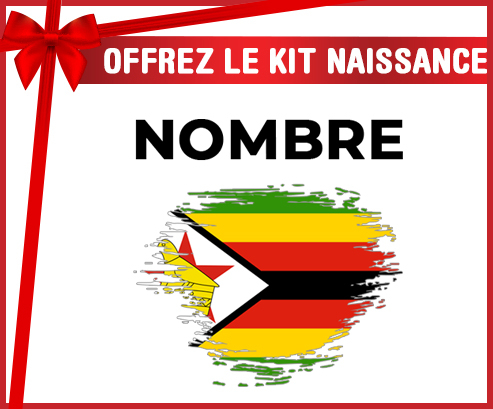 Kit para el nacimiento : Bandera del efecto pincel de Zimbabue con nombre