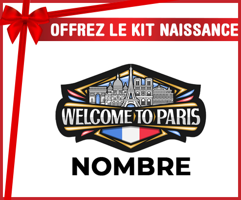 Kit para el nacimiento : Welcome to Paris con nombre