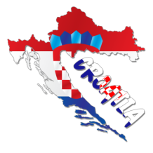 Mapa de Croacia en colores vibrantes, ideal para artículos de bebé como bodis y baberos en chupete-bebe.com.