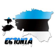 Mapa de Estonia, ideal para personalizar accesorios de bebé y dar un toque único a sus prendas y objetos.