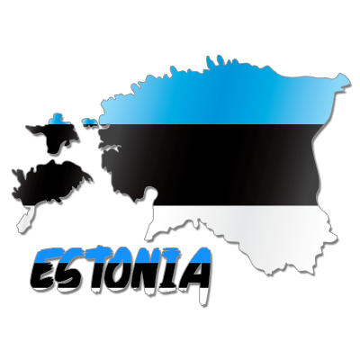 Mapa de Estonia, ideal para personalizar accesorios de bebé y dar un toque único a sus prendas y objetos.