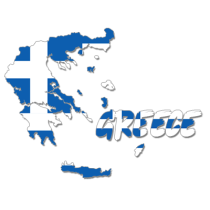 Diseño de mapa de Grecia ideal para el estilo de productos de bebé en chupete-bebe.com.