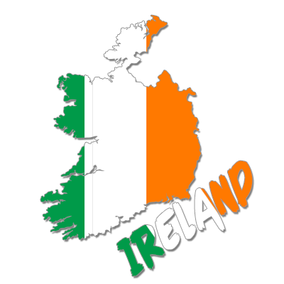 Mapa de Irlanda en diseño colorido, ideal para artículos de bebé. Descubre más en chupete-bebe.com.