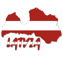 Mapa de Letonia, ideal para personalizar artículos de bebé en chupete-bebe.com.