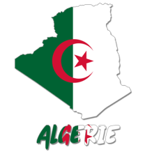 Mapa de Argelia para decorar accesorios de bebé en chupete-bebe.com. Diseño único y divertido para los más pequeños.