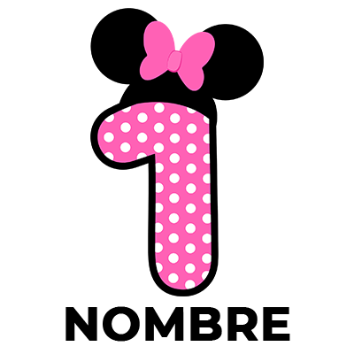 Disney Minnie Número 1 rosa con polka puntos y mariposa, ideal para los primeros pasos de tu bebé. Disponible en chupete-bebe.co