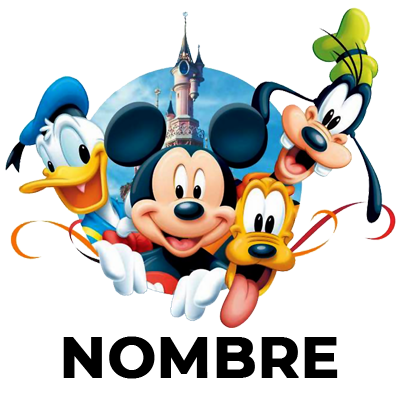 Dulce arte de Disney con Mickey, Donald, Pluto y Goofy, ideal para productos de bebé en chupete-bebe.com.