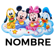 Mickey, Donald, Pluto y Minnie en un encantador diseño para bebé. Ideal para tu colección en chupete-bebe.com.