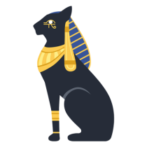 Diosa del gato egipcio negro Bastet: un toque mágico para los artículos de tu bebé. Perfecto para chupetes y más.