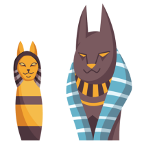 Lindos elementos decorativos inspirados en la Diosa del gato egipcio Bastet, ideales para la habitación de tu bebé.