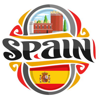 Diseño colorido con el nombre España, ideal para artículos de bebé. Perfecto para personalizar chupetes y más.