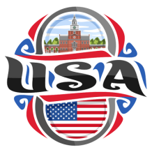 Chupete Flag USA, diseño divertido y colorido, ideal para bebés. Visítanos en chupete-bebe.com.