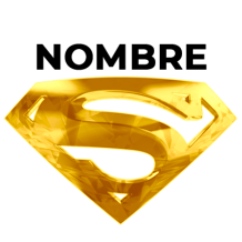 Logo Superman dorado arte-1, ideal para bodis y accesorios de bebé en chupete-bebe.com. ¡Haz que tu pequeño sea un héroe!