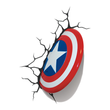 Escudo del Capitán América rompe la pared, ideal para decorar la habitación de tu bebé. Encuéntralo en chupete-bebe.com.