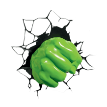 Puño Hulk rompe la pared, el accesorio perfecto para los más aventureros. Ideal para completar la colección de artículos para be