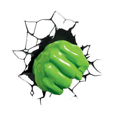 Puño Hulk rompe la pared, el accesorio perfecto para los más aventureros. Ideal para completar la colección de artículos para be