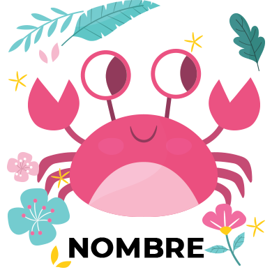Cangrejo divertido para adornar artículos de bebé. Ideal para chupetes, baberos y mucho más en chupete-bebe.com.