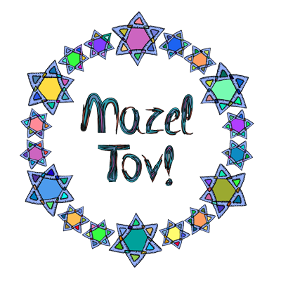 Mazel Tov versión-1: un diseño festivo y alegre perfecto para celebrar momentos especiales en la vida de tu bebé.