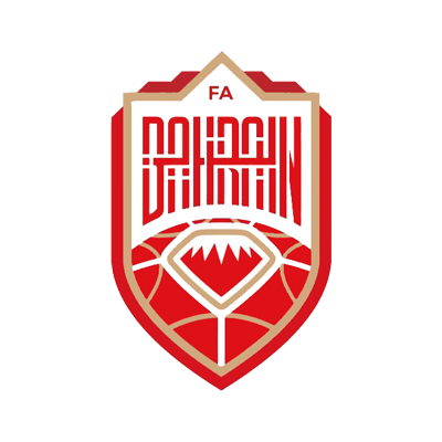Escudo del equipo nacional de fútbol de Baréin, ideal para artículos de bebé como bodis y baberos. Disponible en chupete-bebe.co